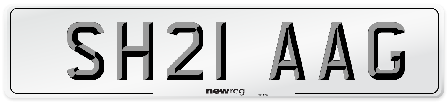 SH21 AAG Number Plate from New Reg